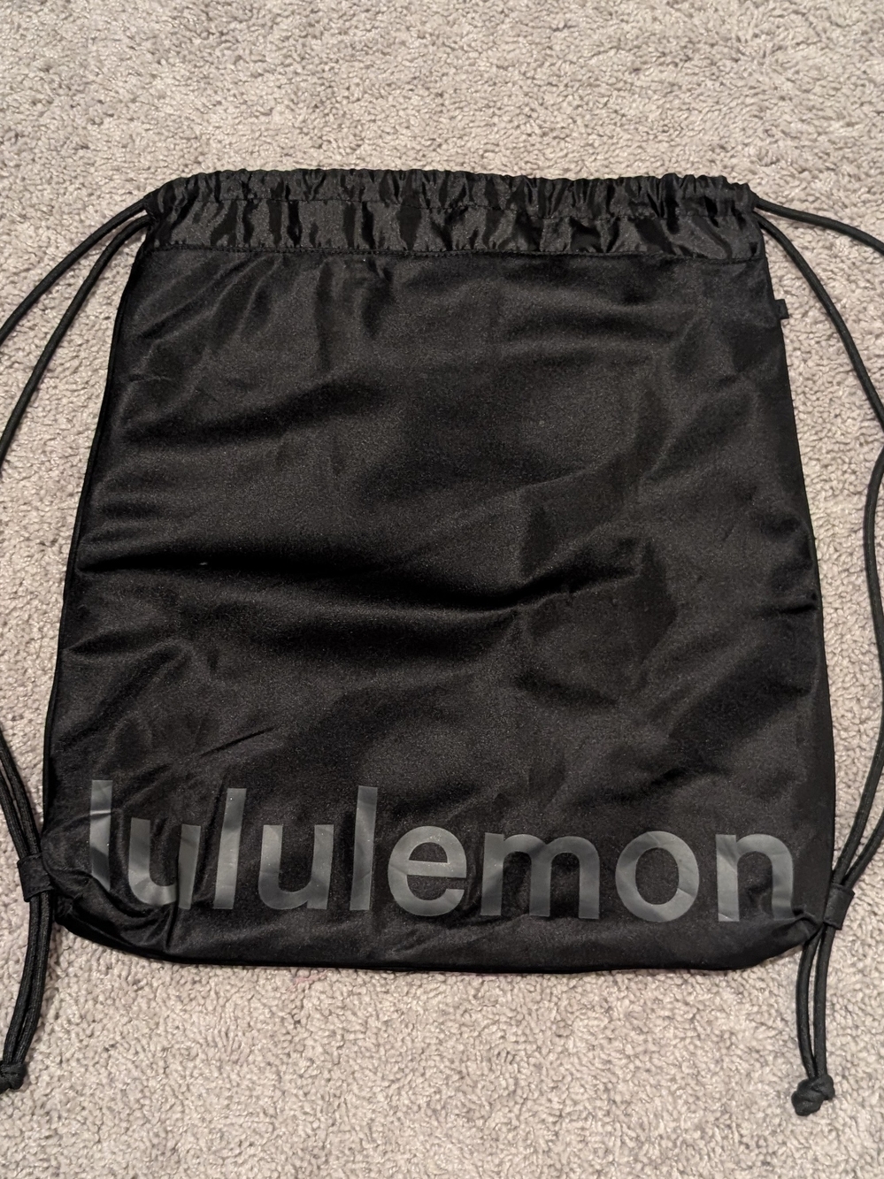lululemon athletica Black Drawstring Gym Backpack Sack